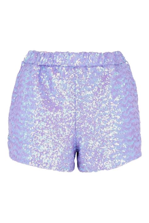 Lilac Sequin Shorts Co Ord By Jaded London Fashion Sequin Shorts