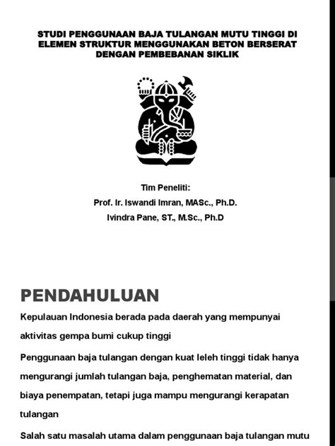 Studi Penggunaan Baja Tulangan Mutu Tinggi Di Elemen Pdf