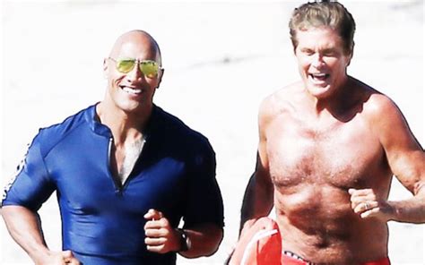 David Filming The Baywatch Movie With Dwayne Johnson And Zac Efron