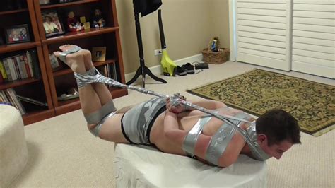 hogtied in duct tape