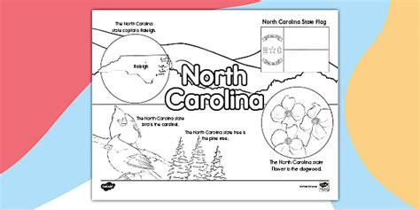 North Carolina State Facts Coloring Page Teacher Made
