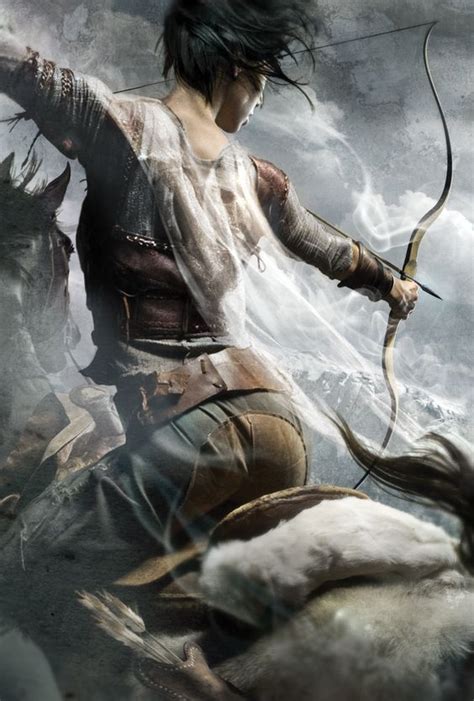 Female Warrior With Bow And Arrow Art Warrior Woman Fantasy Warrior