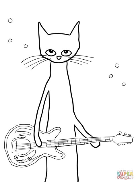 Pete The Cat And His Four Groovy Buttons Sketch Coloring Page