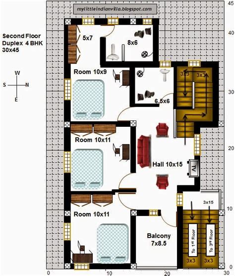 30 X 45 West Facing House Plans