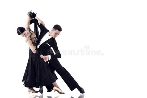 Ballroom Dance Couple In A Dance Pose Isolated On White Stock Image