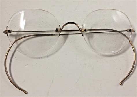 Antique 14k Gold Vintage Metal Oval Muller Wire Frame Glasses Eyeglasses W Case Antique Price