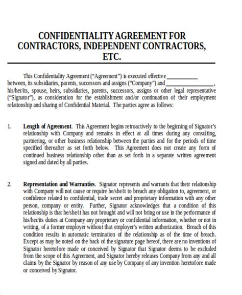 Free 11 Contractor Agreement Samples In Ms Word Pages Pdf