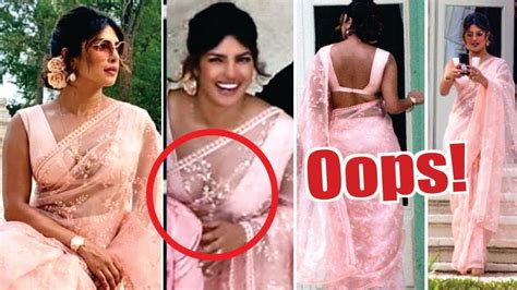 Priyanka Chopra Hot In Pink Saree Priyanka Chopra Sexy Cleavage Priyanka Chopra Oops Moment