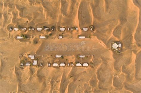 Aerial View Of An Old Abandoned Village In A Desert Stock Photo Image
