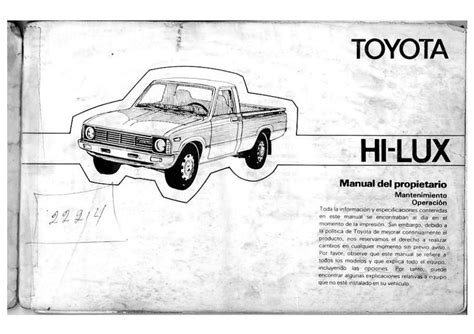 Descargar Manual Toyota Hilux 1980 Zofti ¡descargas Gratis