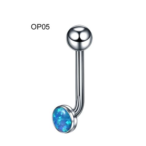 1pc Titanium Opal Pussy Piercing Christina Vertical Hood Lip Piercings Crystal Flower Sexy