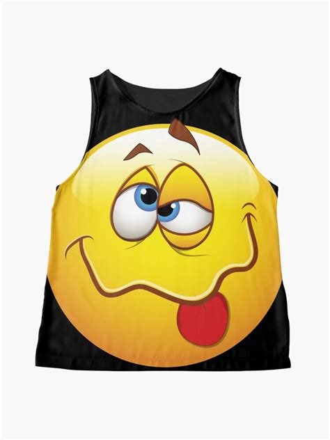 Drunk Smiley Face Emoticon Sleeveless Top For Sale By Allovervintage