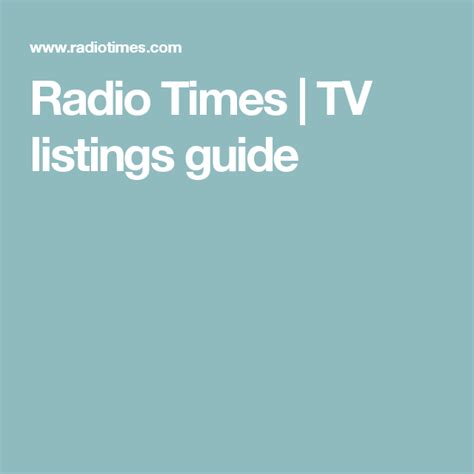 Radio Times Tv Listings Guide Tv Tv Guide Whats On Tv Tonight