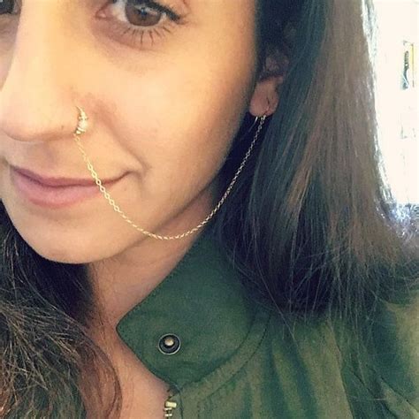 Nose Ring Indian Nose Ring Nose Ring Chain Nath Nose Chain Nath Septum Handmade Nose Hoop Nose