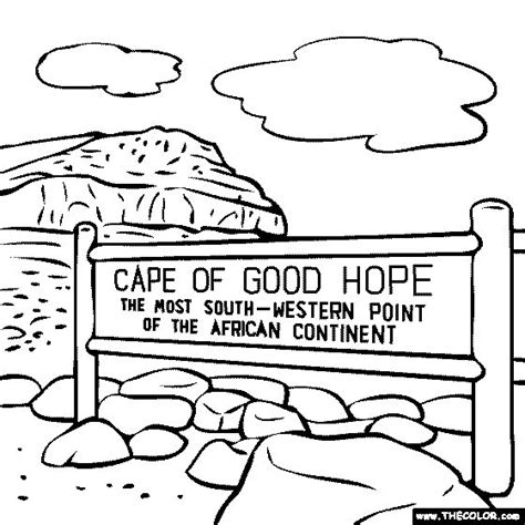 Best picture for coloring kids. Cape of Good Hope, South Africa Coloring Page | Coloring ...