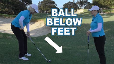 How To Play Your Shot In Golf When The Ball Is Below Your Feet Youtube