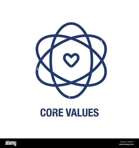 Core Values Outline Or Line Icon Conveying Integrity And Purpose Stock
