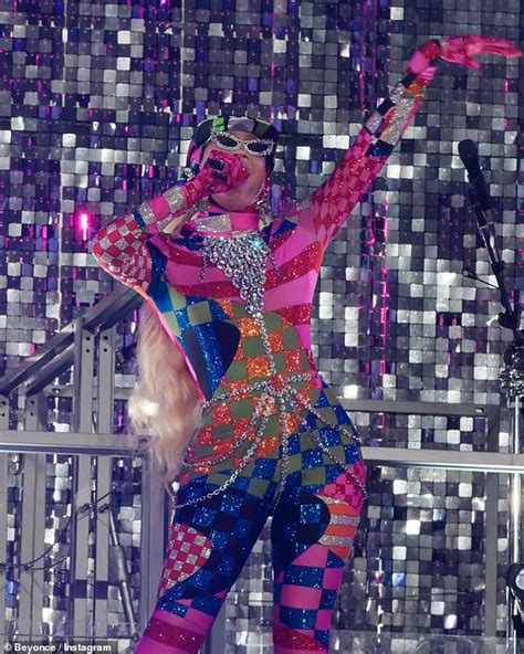 Beyoncé S Latest Fashion Statement Is A Multi Color Catsuit With An Extravagant Sparkling Body