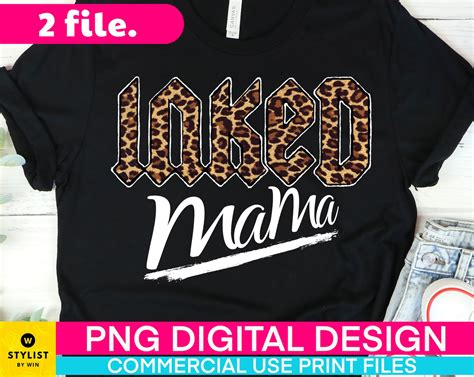 Inked Mama PNG Inked Mama Black Half Leopard PNG Funny Mom Etsy