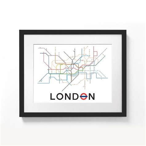 London Underground Tube Map Poster A3 And A2 Sizes Minimalist Etsy Uk