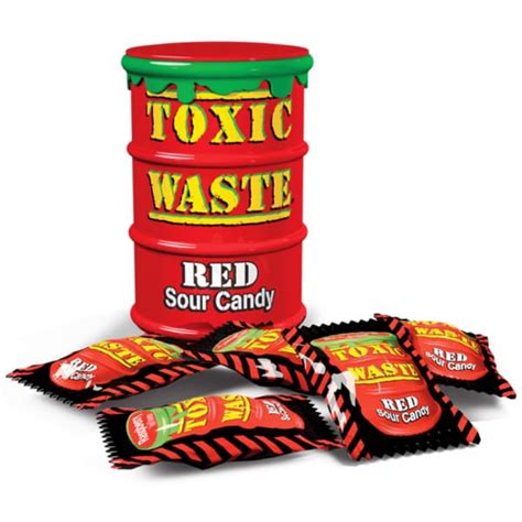 Toxic Waste Red Drum Extreme Sour Candy 42g Sweet Genie