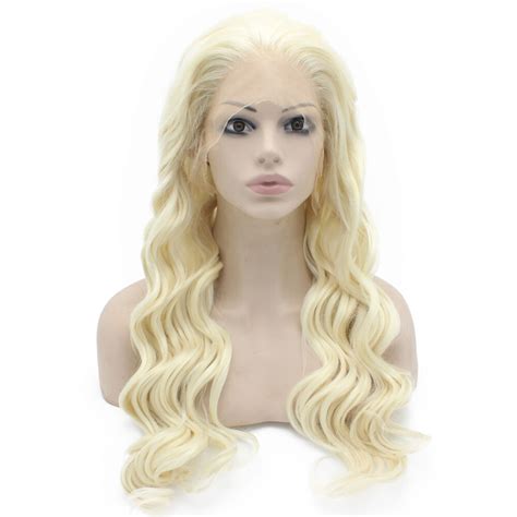 Long Blonde Wavy Wig Long Wavy Synthetic Wig