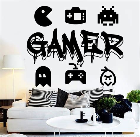 Gamer Wall Decal Eat Sleep Game Controller Video Game Wall Decals