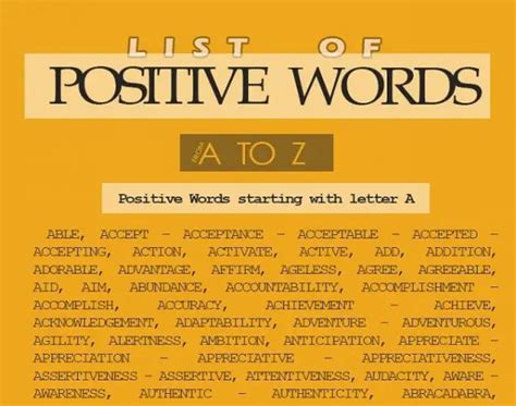 Positive Words List Infographic Positive Words Research
