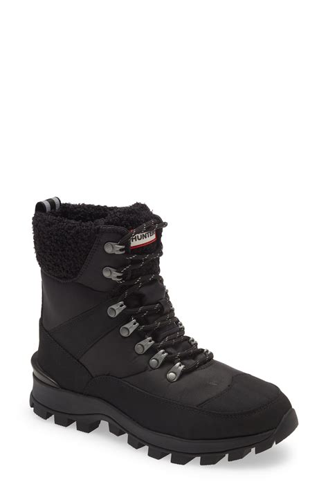 Hunter Waterproof And Insulated Recycled Commando Boot In Black Lyst