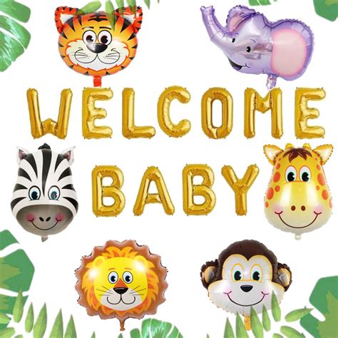 Buy Set Of 7 Welcome Baby Jungle Safari Balloons Safari Baby Shower