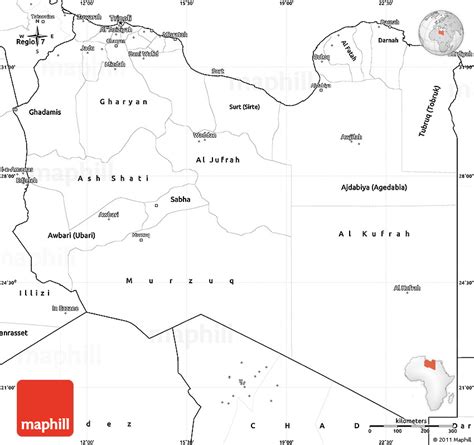 Blank Simple Map Of Libya