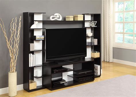 Ameriwood Home Black And White Home Entertainment Center With Two