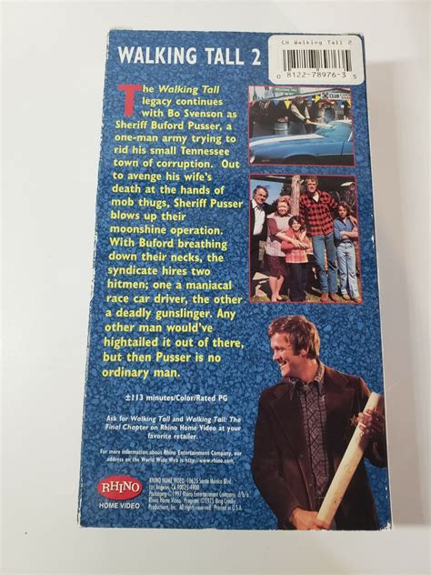 Walking Tall Vhs Full Trilogy By Rhino Video Part Part Buford Pusser Ebay