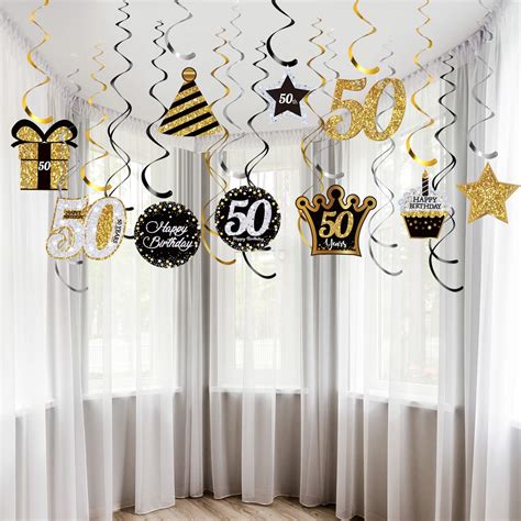 50th Birthday Party Decorations 50th Birthday Party Hanging Swirls