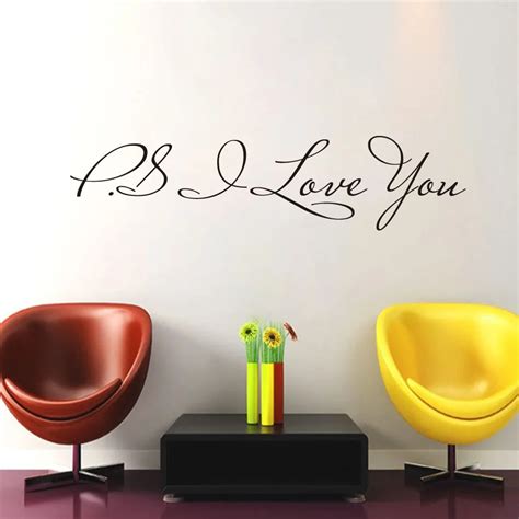 Dctop Ps I Love You Wall Stickers Wall Decor Bedroom Wall Decals Vinyl