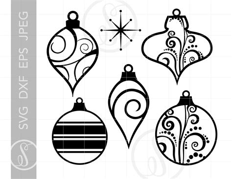 Ornaments Svg Cut File Clipart Downloads Christmas Svg Dxf Etsy Canada