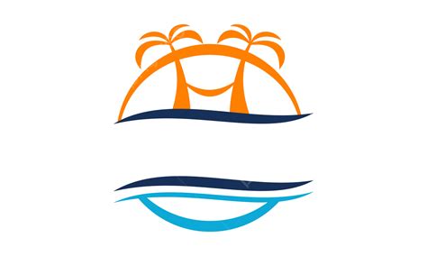 Vektor Template Desain Logo Wisata Liburan Pantai Abstrak Pantai