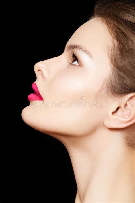 Side View Female Model Face With Perfect Make Up Beauty Portrait Of Attractive Affiliate
