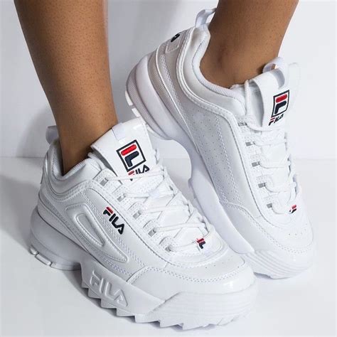 White Fila Disruptors Trendy Shoes Sneakers Trendy Shoes Sneakers