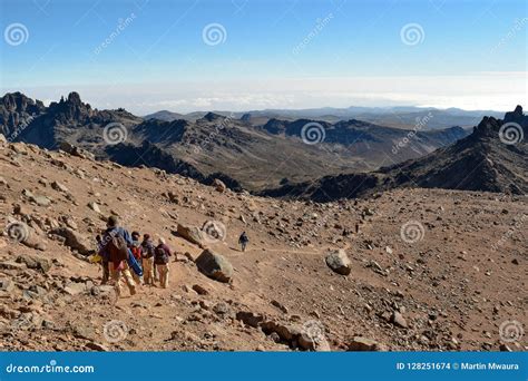 The Volcanic Landscapes Mount Kenya Editorial Stock Image Image Of