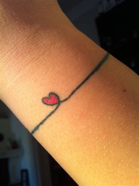 Cute Heart Tattoo For Girls On Wrist