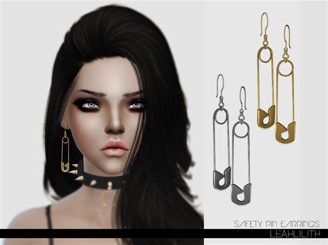 The Sims Resource Leahlillith Safety Pin Earrings