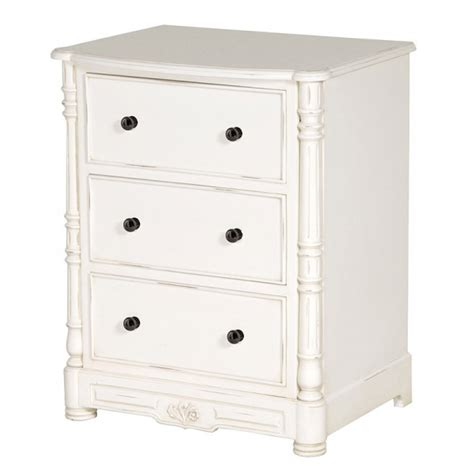 Provencale Antique White French Turned Bedside Table French Bedside