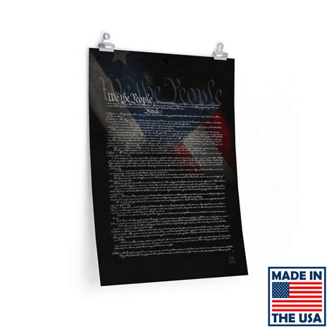 Us Constitution Black Edition Premium Poster Freedom Speaks Up