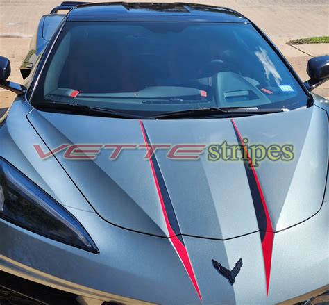 2020 2024 C8 Corvette Hood Stinger Spear Stripes Fit Stingray And