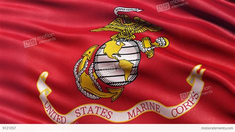 4k United States Of America Marine Corps Flag Waving In