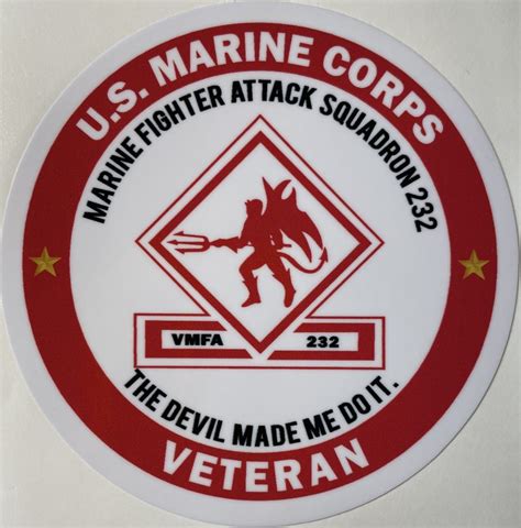 Usmc Vmfa 232 Marine Fighter Attack Squadron 232 Veteran Sticker D572