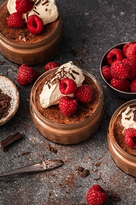 Creamy Raspberry Chocolate Mousse Cups Kalejunkie