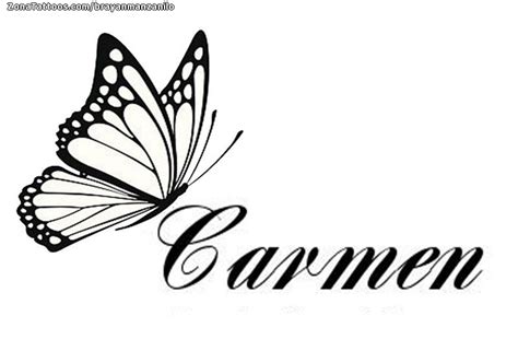 Dise O De Mariposas Carmen Letras Tatuaje De Nombre En La Mano