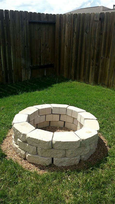 Diy fire pit fire pit backyard fire pits outdoor spaces outdoor living outdoor decor fire pit furniture outdoor furniture wicker furniture. DIY fire pit with landscaping stones | Landscape stone ...